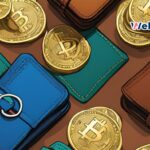 wallets and cryptocurrency scattered to represent blockchain wallet